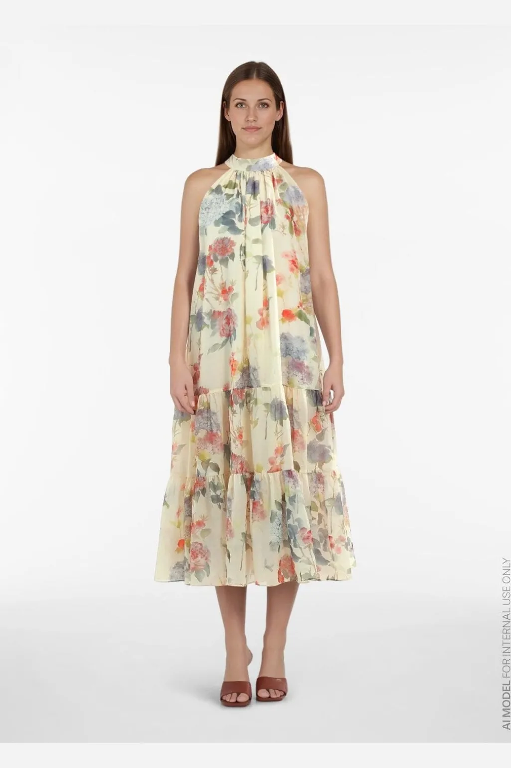 Vinia S/L Halterneck Midi Dress/Dc/Ka