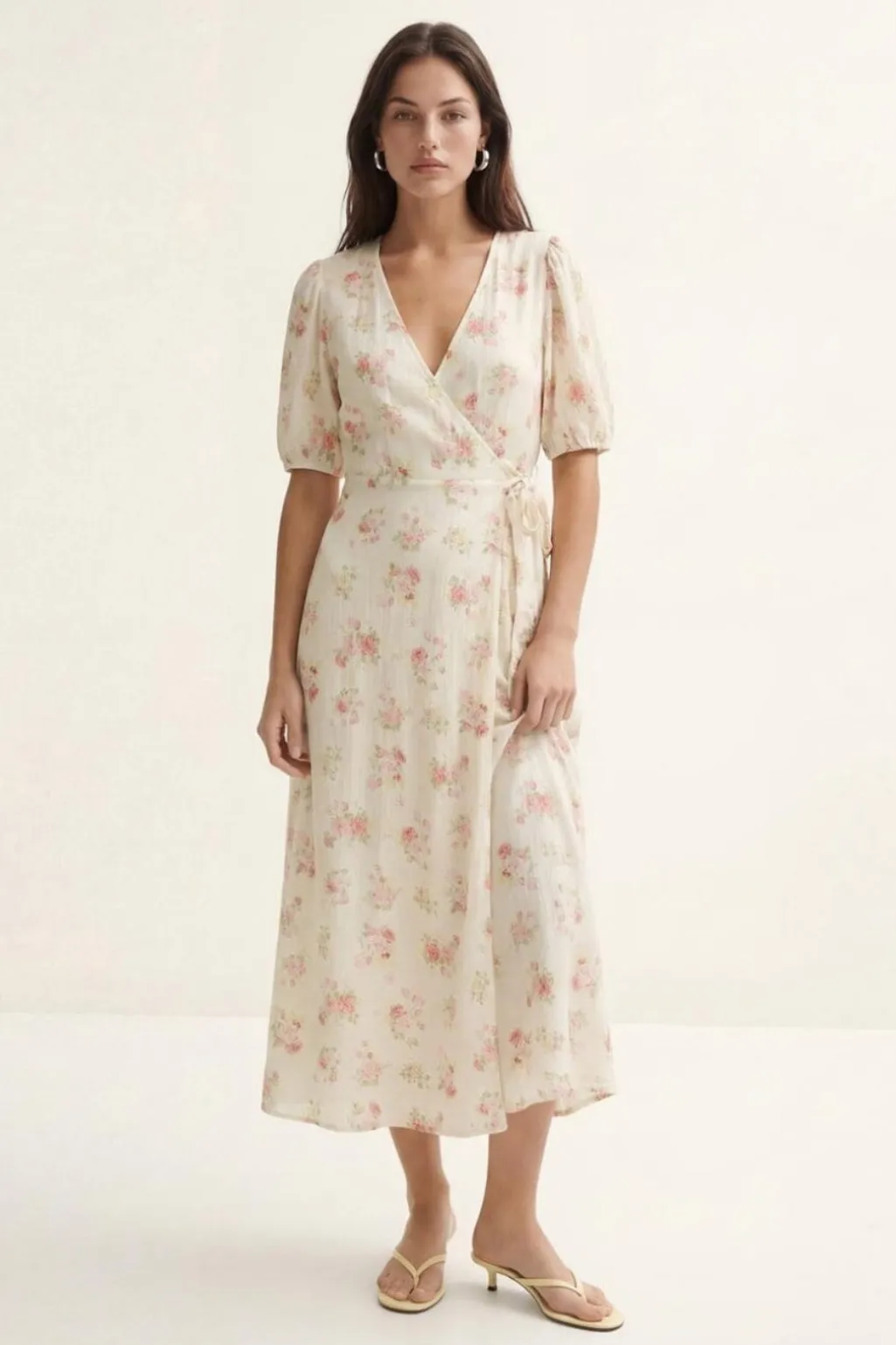 Vmbella 2/4 V-Neck Wrap 7/8 Dress