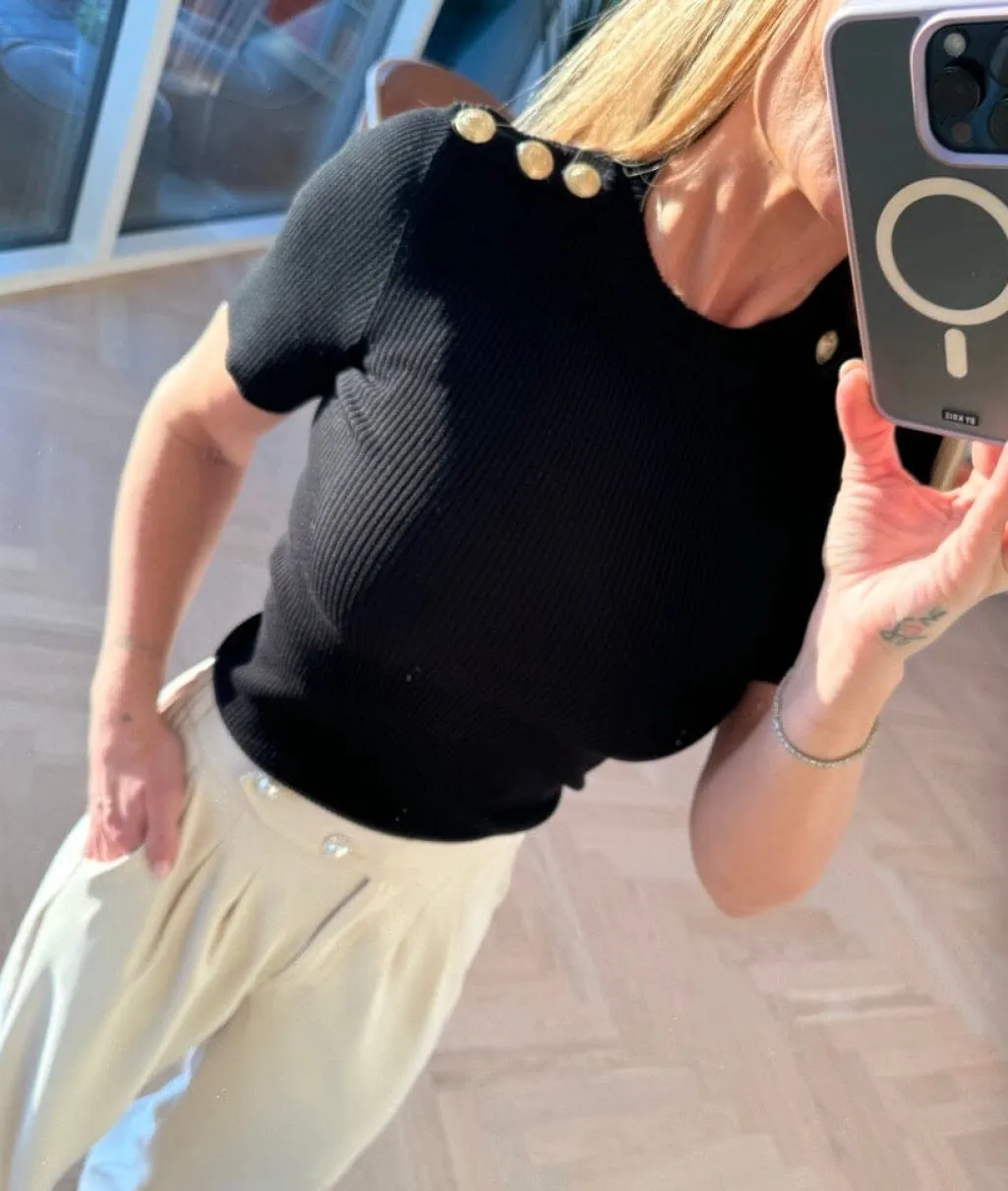 Vsgold Button Knit T-shirt
