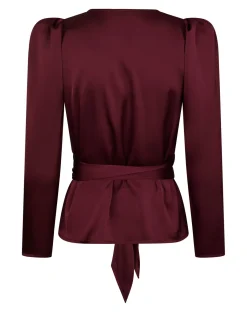 Vsjosie Solid Satin Blouse 167298