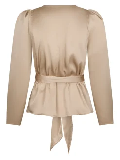 Vsjosie Solid Satin Blouse 167298