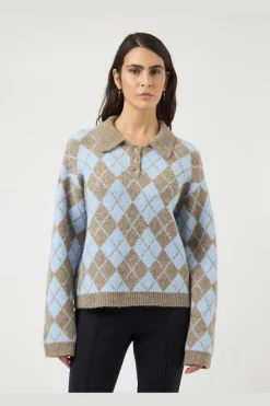 Yaschelli Ls Polo Knit Pullover